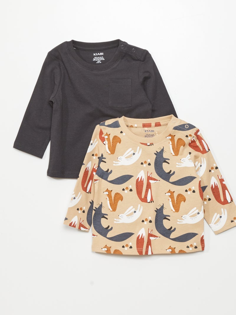 Pack de 2 camisetas de punto BEIGE - Kiabi