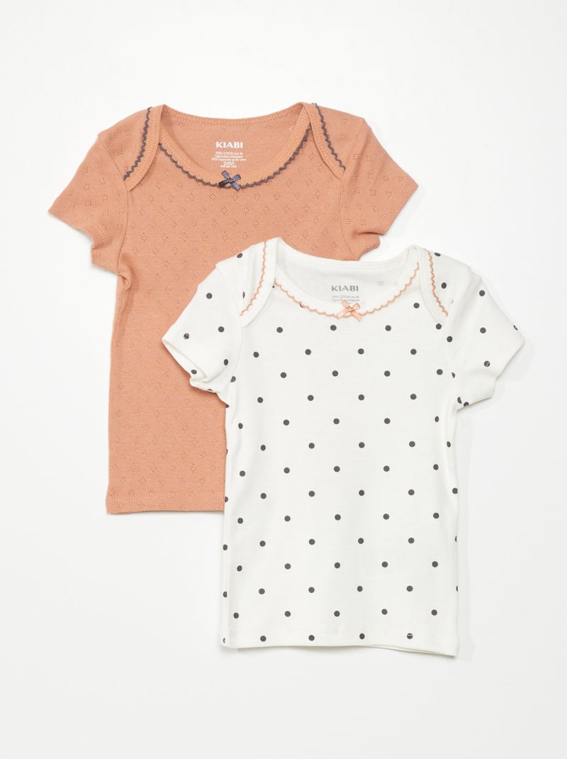Pack de 2 camisetas de punto BLANCO - Kiabi