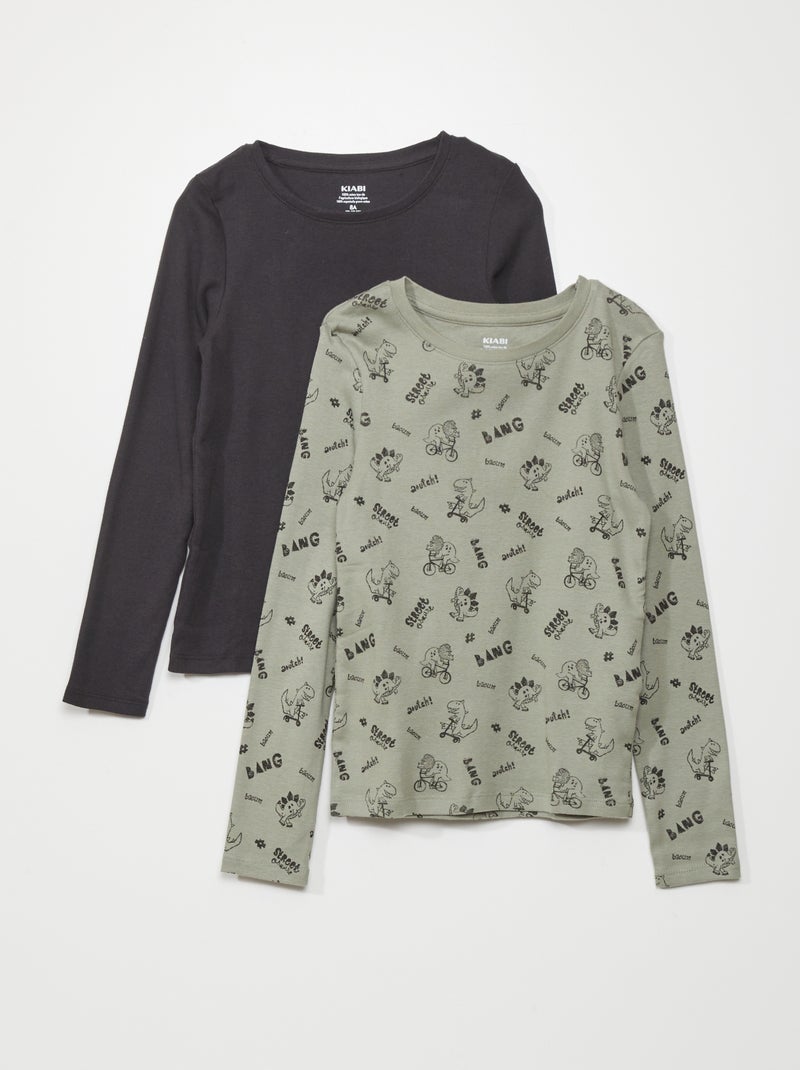Pack de 2 camisetas de punto GRIS - Kiabi