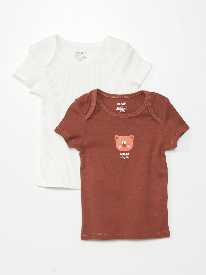 Pack de 2 camisetas de punto MARRON - Kiabi