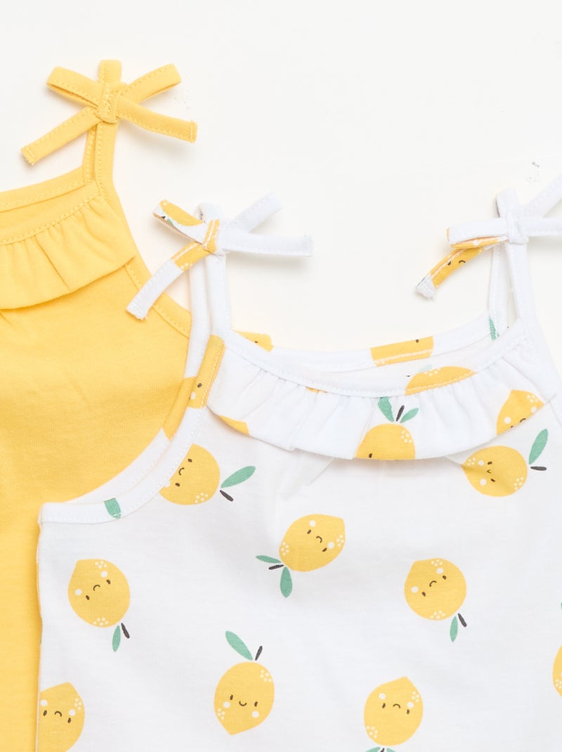 Pack de 2 camisetas de tirantes Amarillo - Kiabi