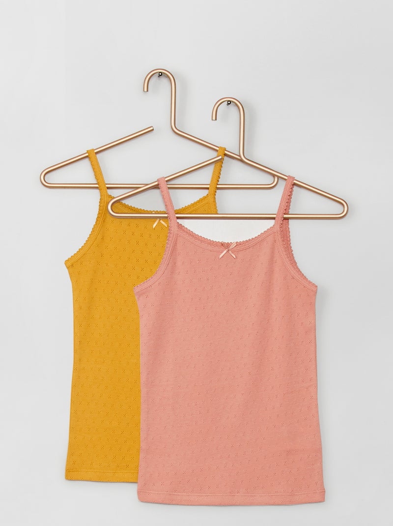 Pack de 2 camisetas de tirantes AMARILLO - Kiabi