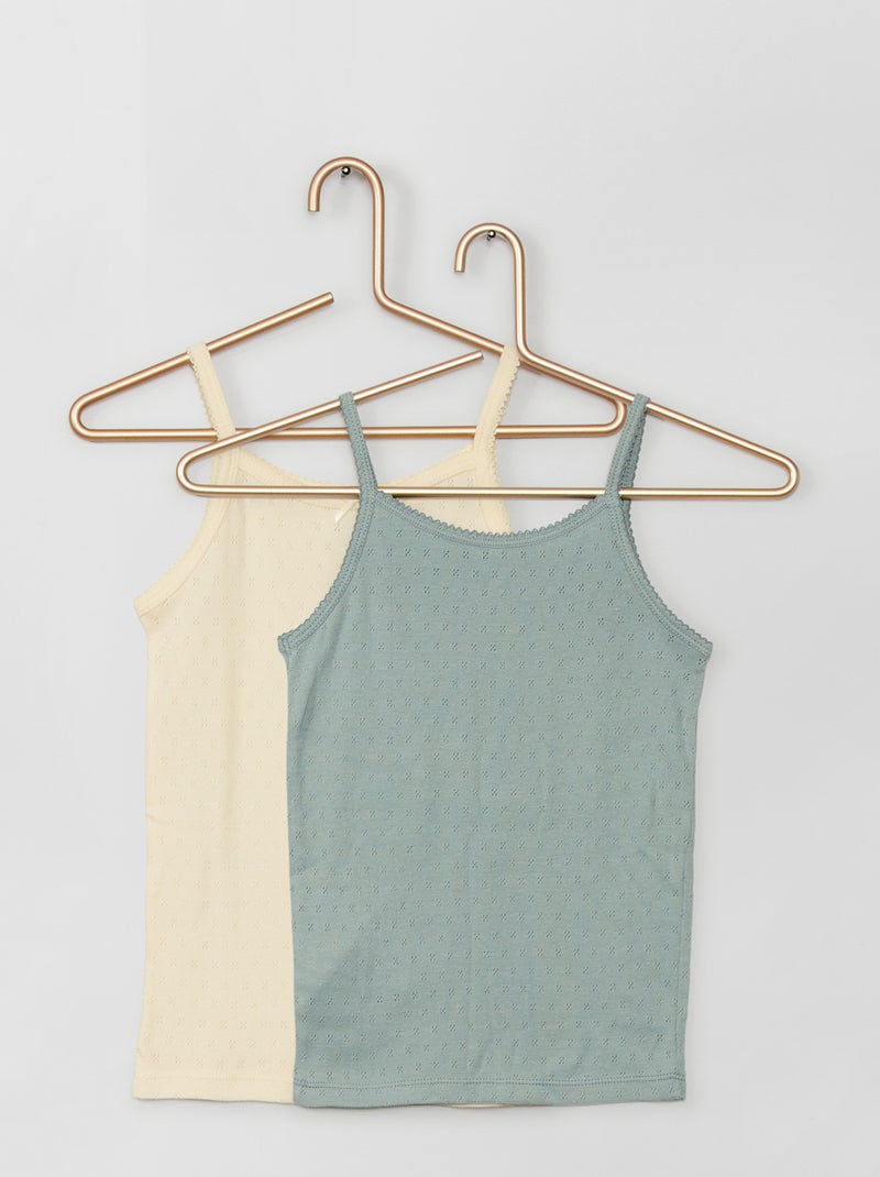 Pack de 2 camisetas de tirantes azul pizarra - Kiabi