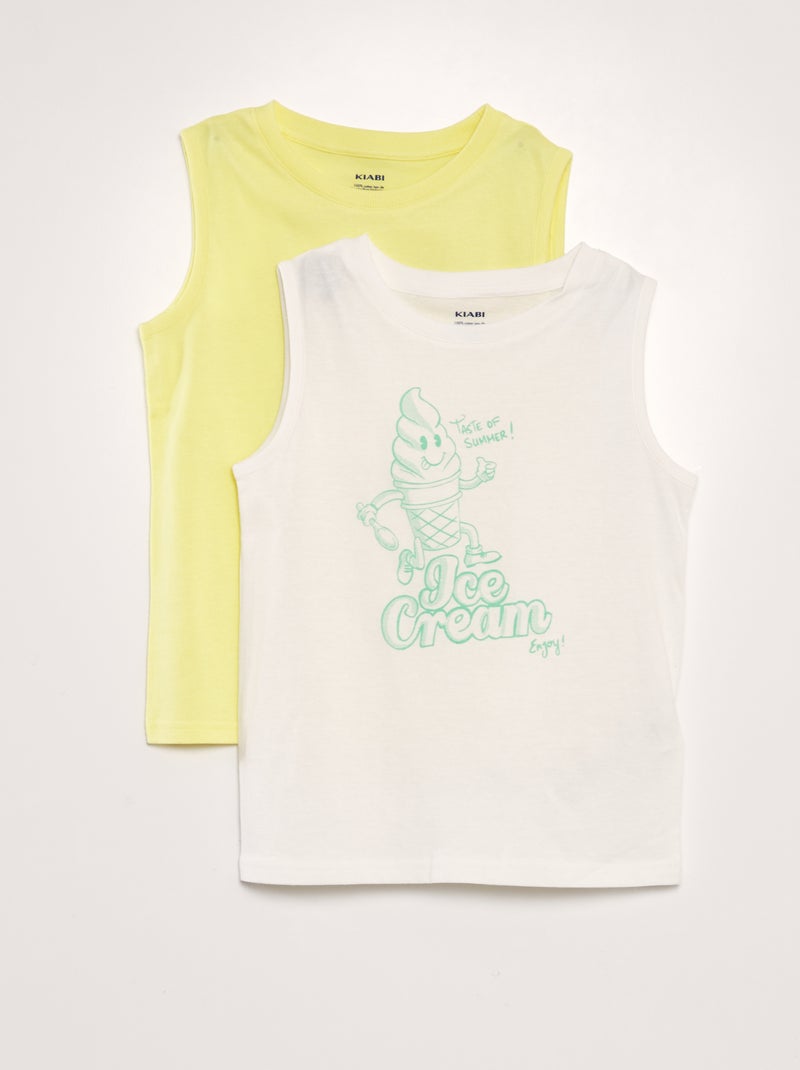 Pack de 2 camisetas de tirantes BLANCO - Kiabi