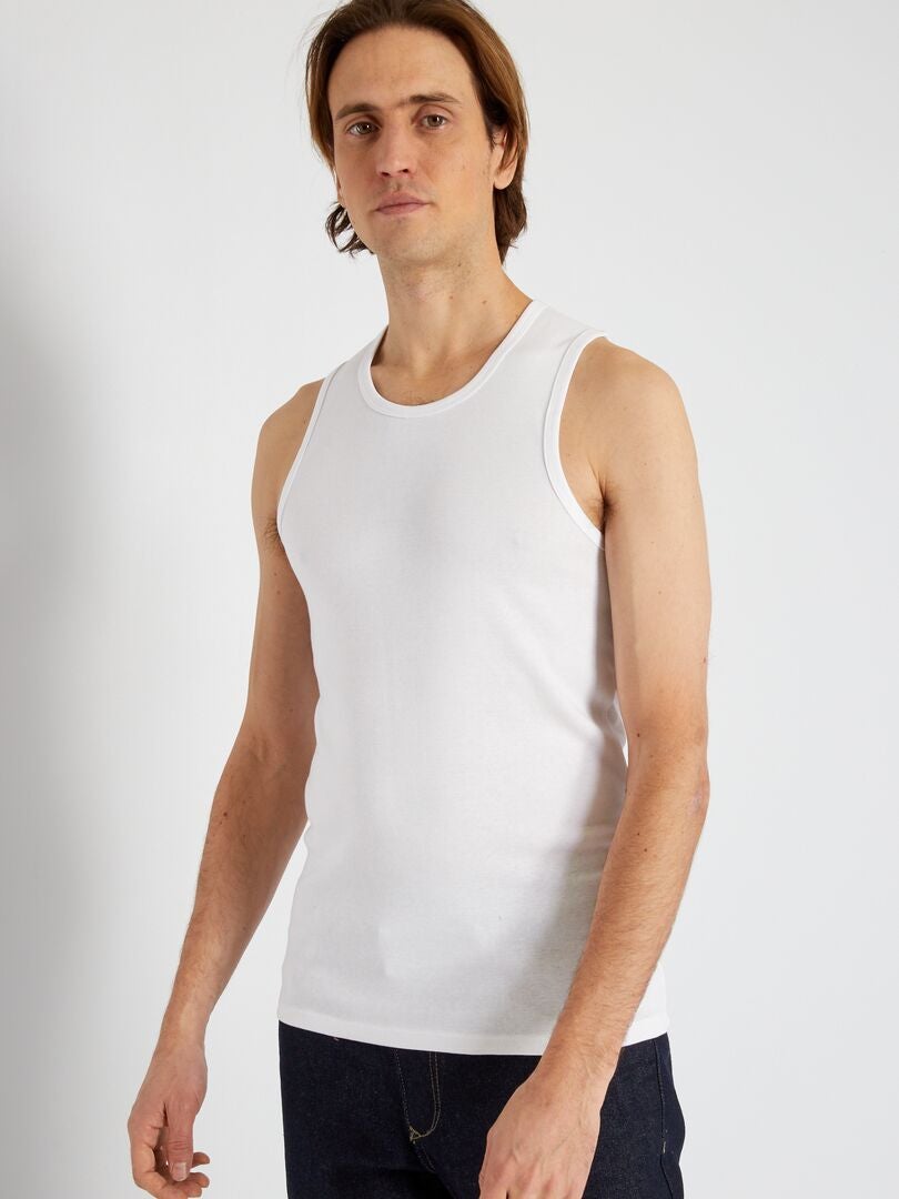 Elasticidad Marcar A fondo Pack de 2 camisetas de tirantes - Blanco - Kiabi - 10.00€