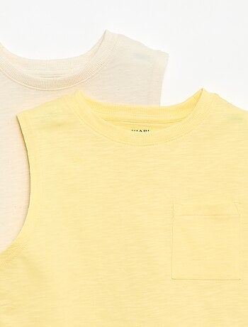 Pack de 2 camisetas de tirantes con bolsillo en el pecho