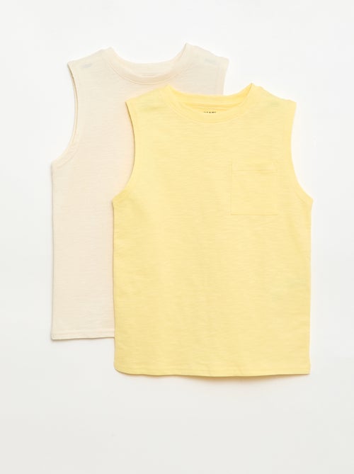 Pack de 2 camisetas de tirantes con bolsillo en el pecho - Kiabi