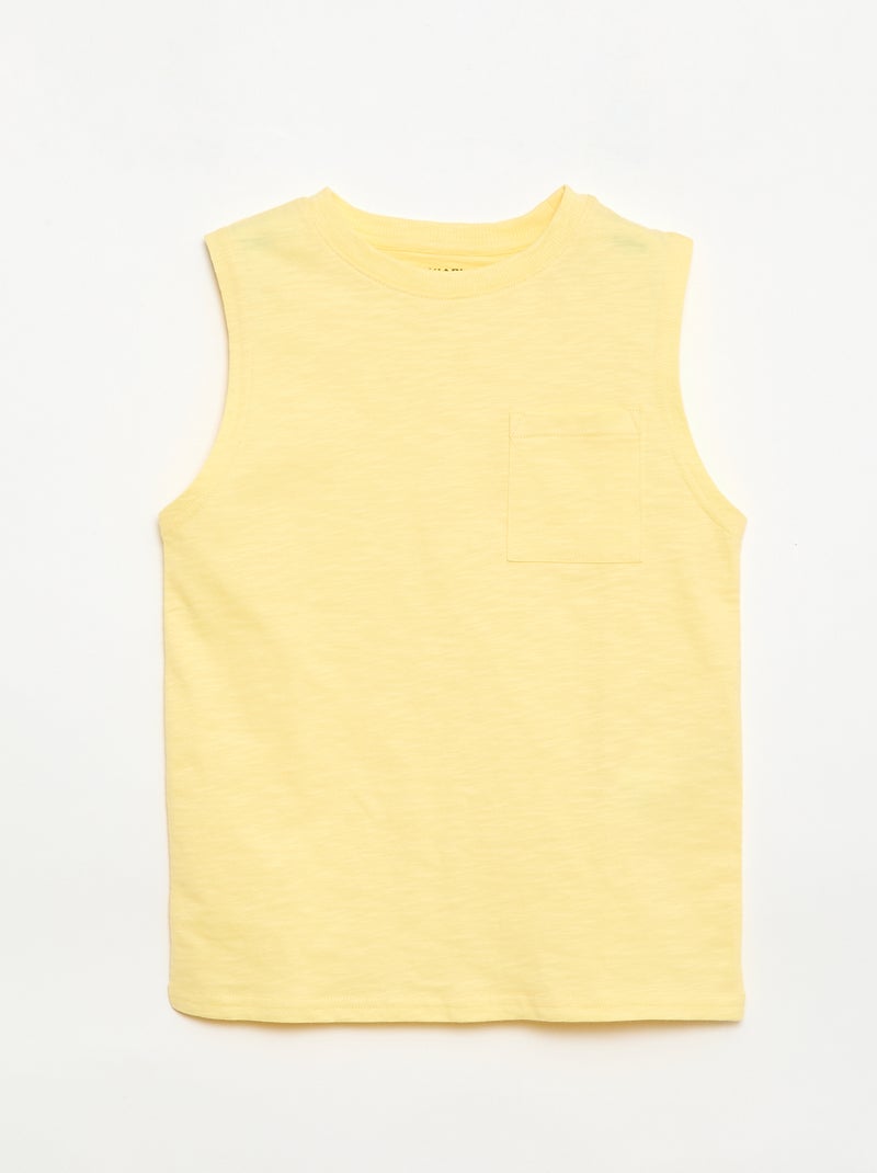 Pack de 2 camisetas de tirantes con bolsillo en el pecho Amarillo - Kiabi