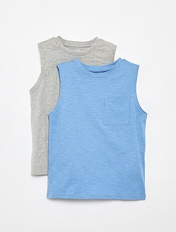 Pack de 2 camisetas de tirantes con bolsillo en el pecho