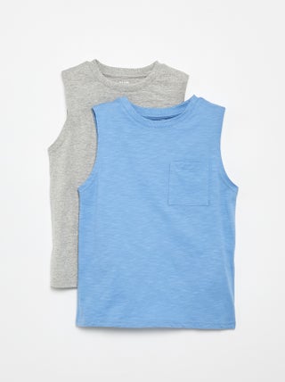 Pack de 2 camisetas de tirantes con bolsillo en el pecho