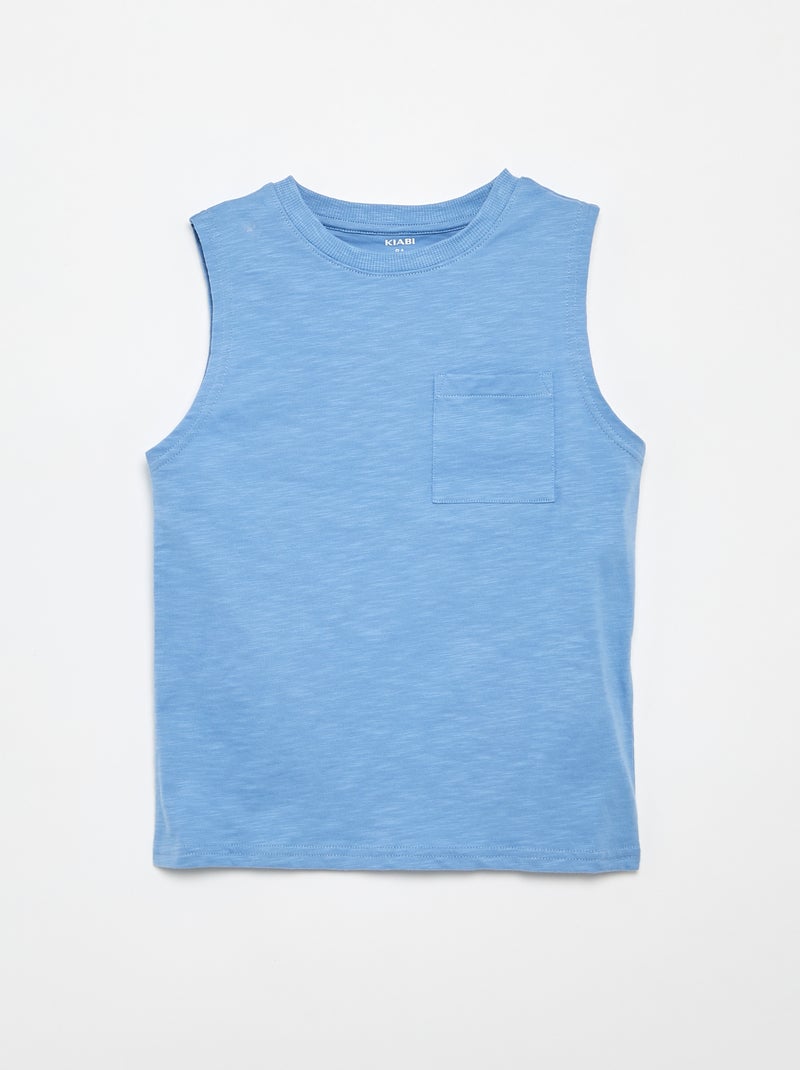 Pack de 2 camisetas de tirantes con bolsillo en el pecho Azul - Kiabi
