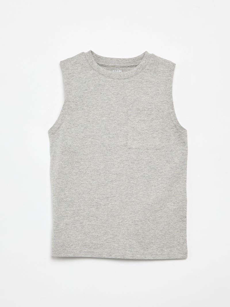 Pack de 2 camisetas de tirantes con bolsillo en el pecho Azul - Kiabi