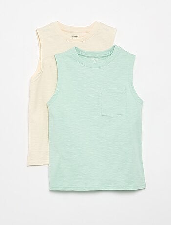 Pack de 2 camisetas de tirantes con bolsillo en el pecho