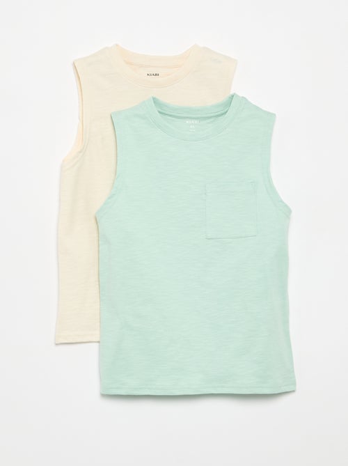 Pack de 2 camisetas de tirantes con bolsillo en el pecho - Kiabi