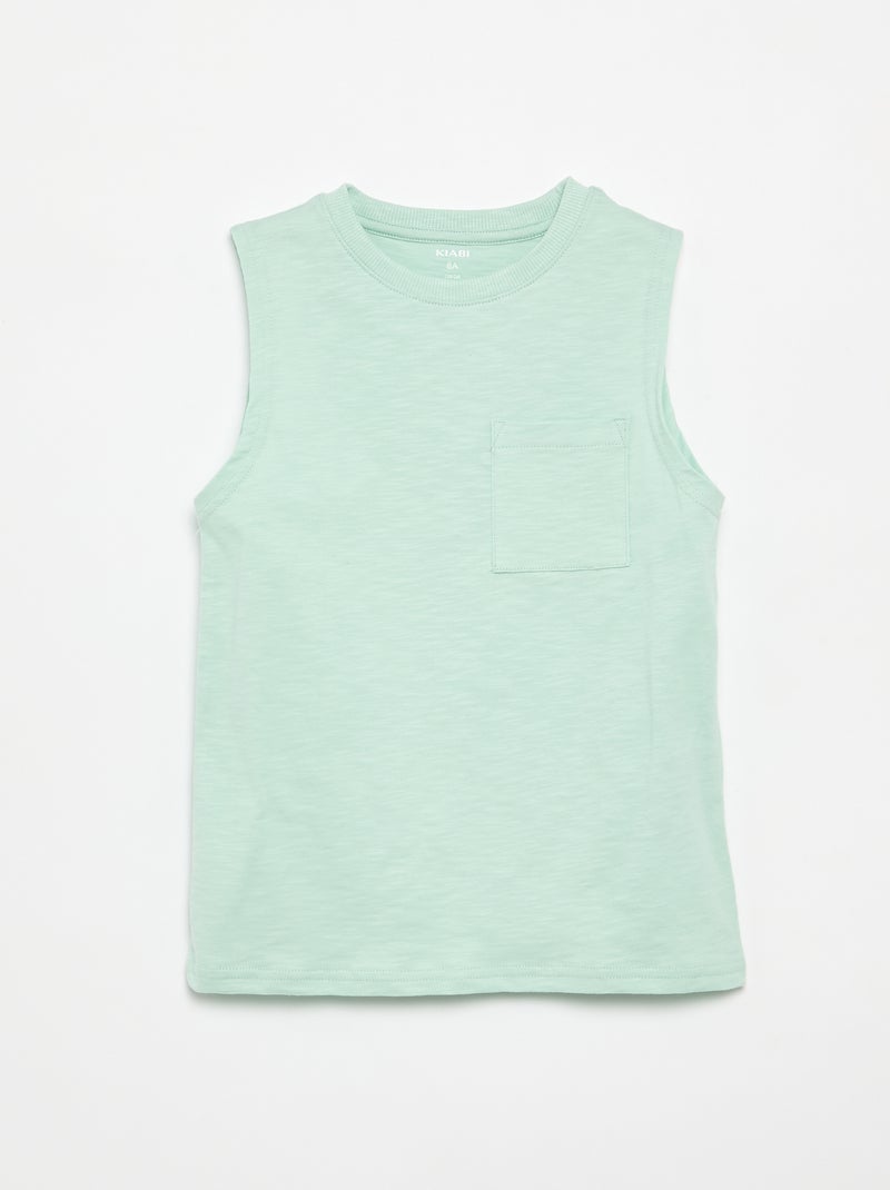 Pack de 2 camisetas de tirantes con bolsillo en el pecho Verde - Kiabi