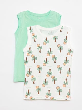 Pack de 2 camisetas de tirantes con cuello redondo
