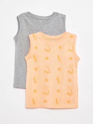 Pack de 2 camisetas de tirantes con cuello redondo