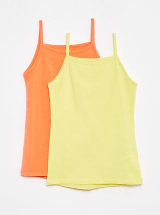 Pack de 2 camisetas de tirantes de algodón elástico