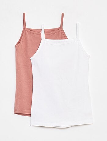Pack de 2 camisetas de tirantes de algodón elástico