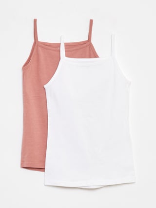 Pack de 2 camisetas de tirantes de algodón elástico