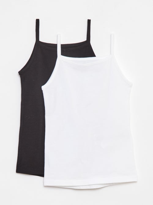 Pack de 2 camisetas de tirantes de algodón elástico - Kiabi