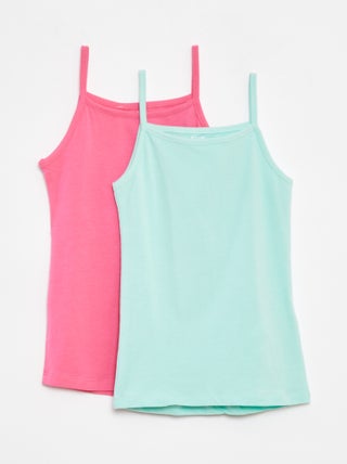 Pack de 2 camisetas de tirantes de algodón elástico