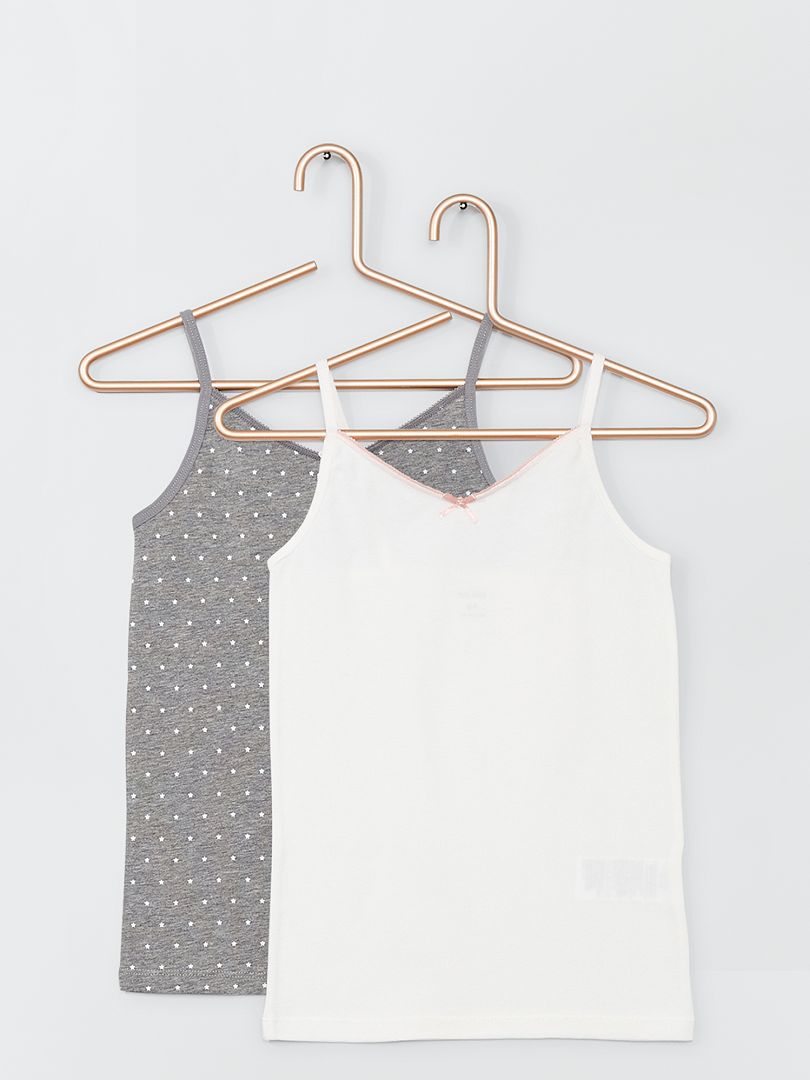Pack de 2 camisetas de tirantes de algodón elástico ROSA - Kiabi