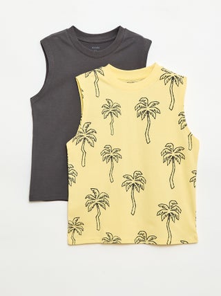 Pack de 2 camisetas de tirantes de cuello redondo