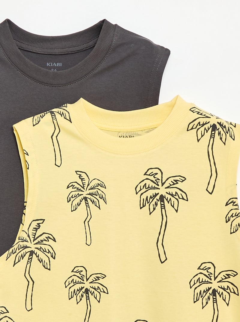 Pack de 2 camisetas de tirantes de cuello redondo Amarillo - Kiabi