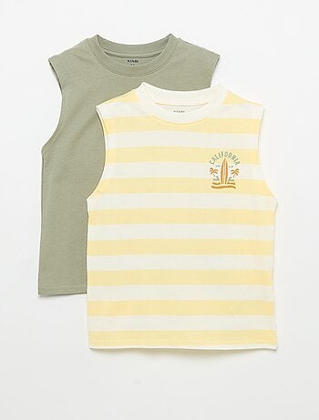 Pack de 2 camisetas de tirantes de cuello redondo