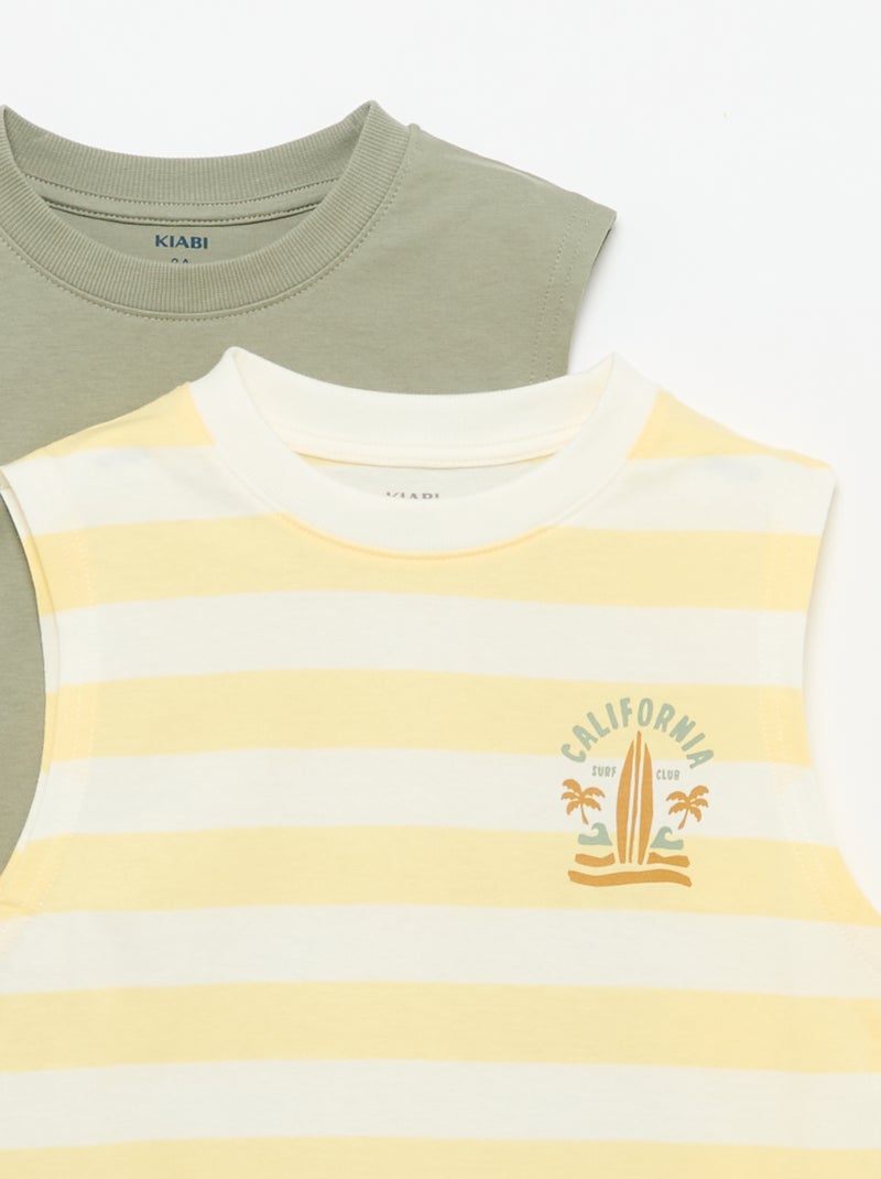 Pack de 2 camisetas de tirantes de cuello redondo Amarillo - Kiabi