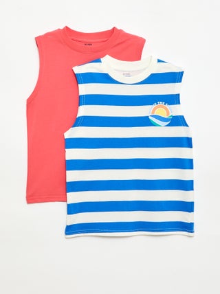 Pack de 2 camisetas de tirantes de cuello redondo