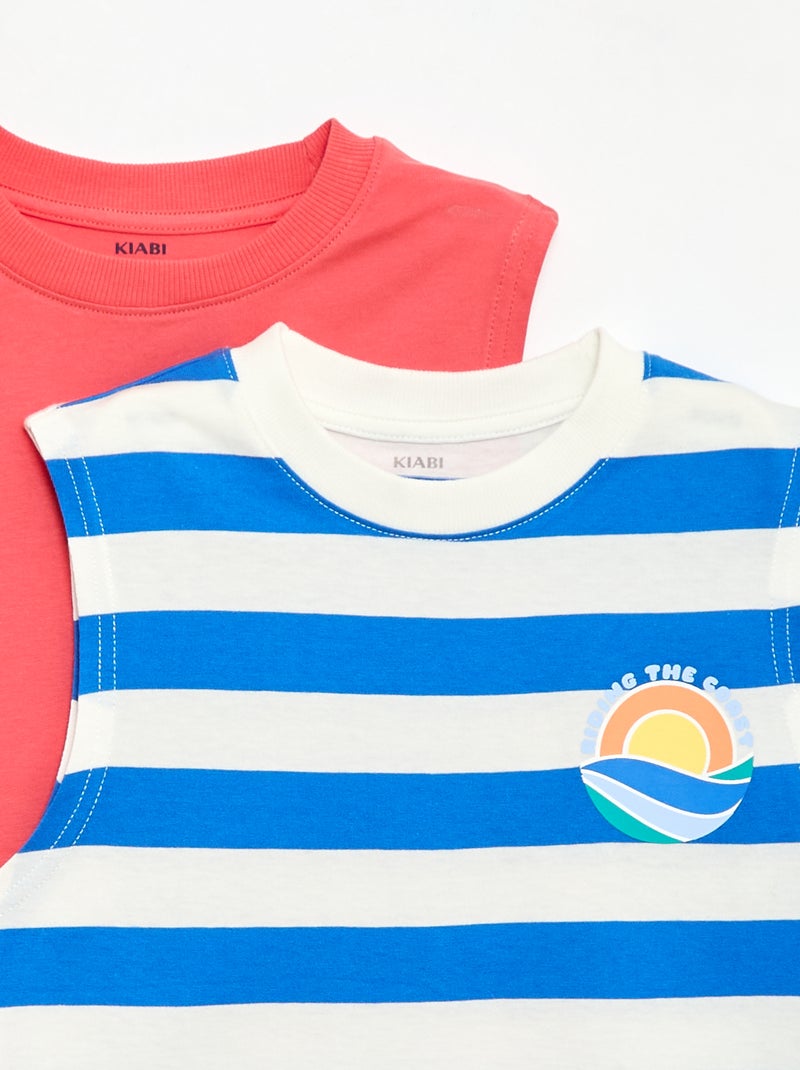 Pack de 2 camisetas de tirantes de cuello redondo Azul - Kiabi