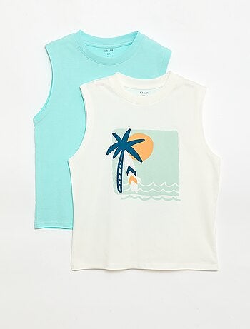 Pack de 2 camisetas de tirantes de cuello redondo