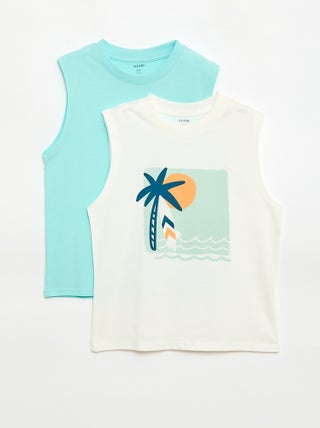 Pack de 2 camisetas de tirantes de cuello redondo