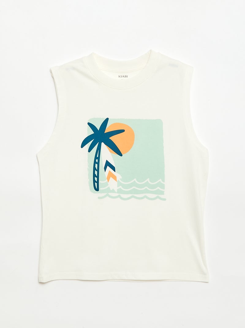 Pack de 2 camisetas de tirantes de cuello redondo Blanco - Kiabi