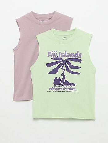 Pack de 2 camisetas de tirantes de cuello redondo