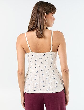 Pack de 2 camisetas de tirantes de punto calado estampado
