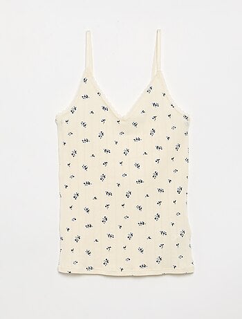 Pack de 2 camisetas de tirantes de punto calado estampado