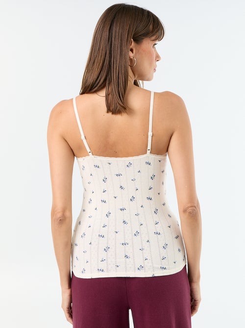 Pack de 2 camisetas de tirantes de punto calado estampado - Kiabi