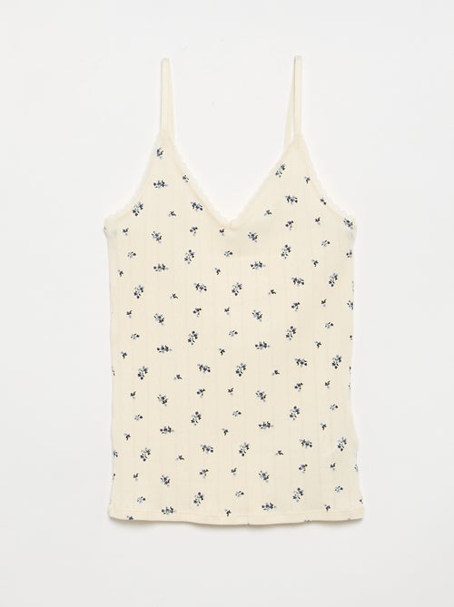 Pack de 2 camisetas de tirantes de punto calado estampado - Kiabi