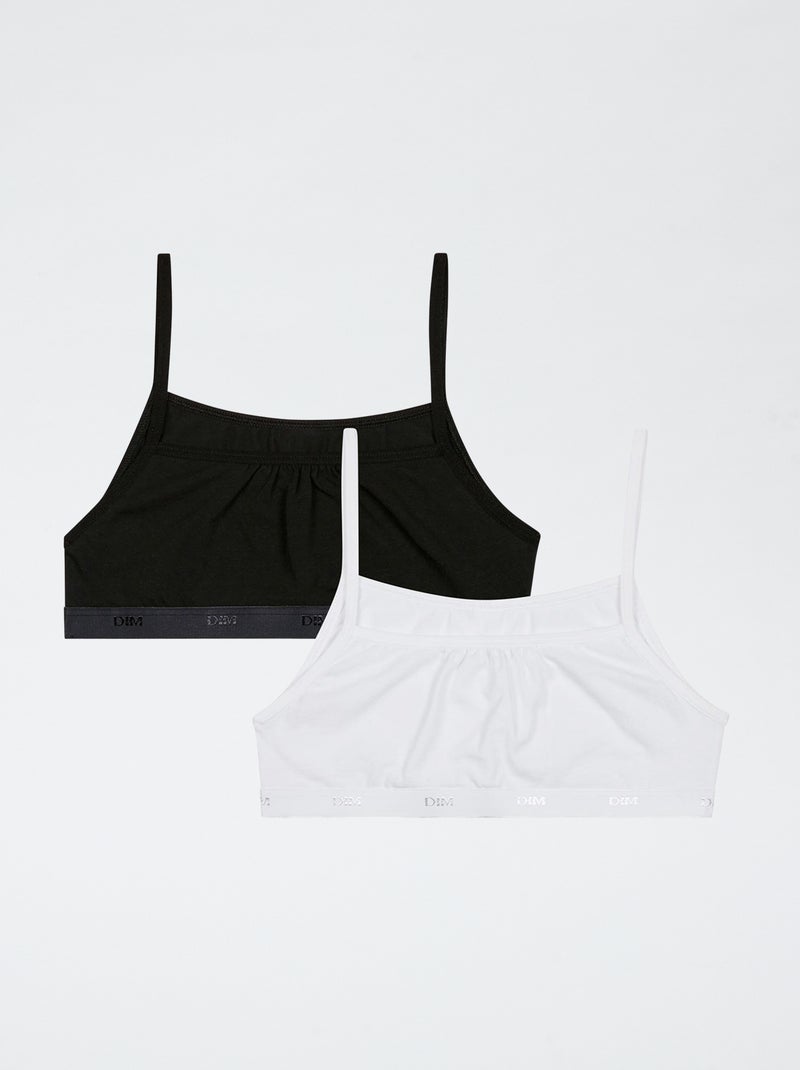 Pack de 2 camisetas de tirantes 'DIM' en algodón liso Negro - Kiabi