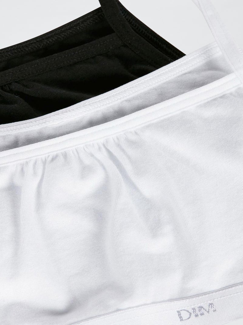 Pack de 2 camisetas de tirantes 'DIM' en algodón liso Negro - Kiabi