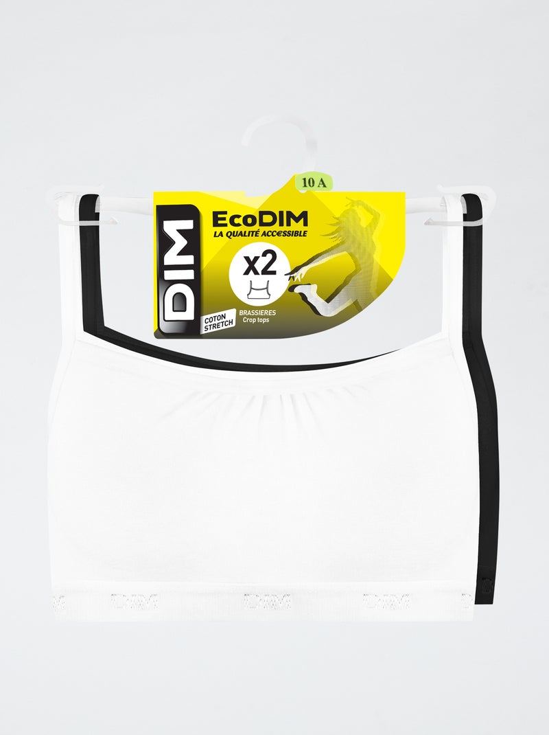 Pack de 2 camisetas de tirantes 'DIM' en algodón liso Negro - Kiabi
