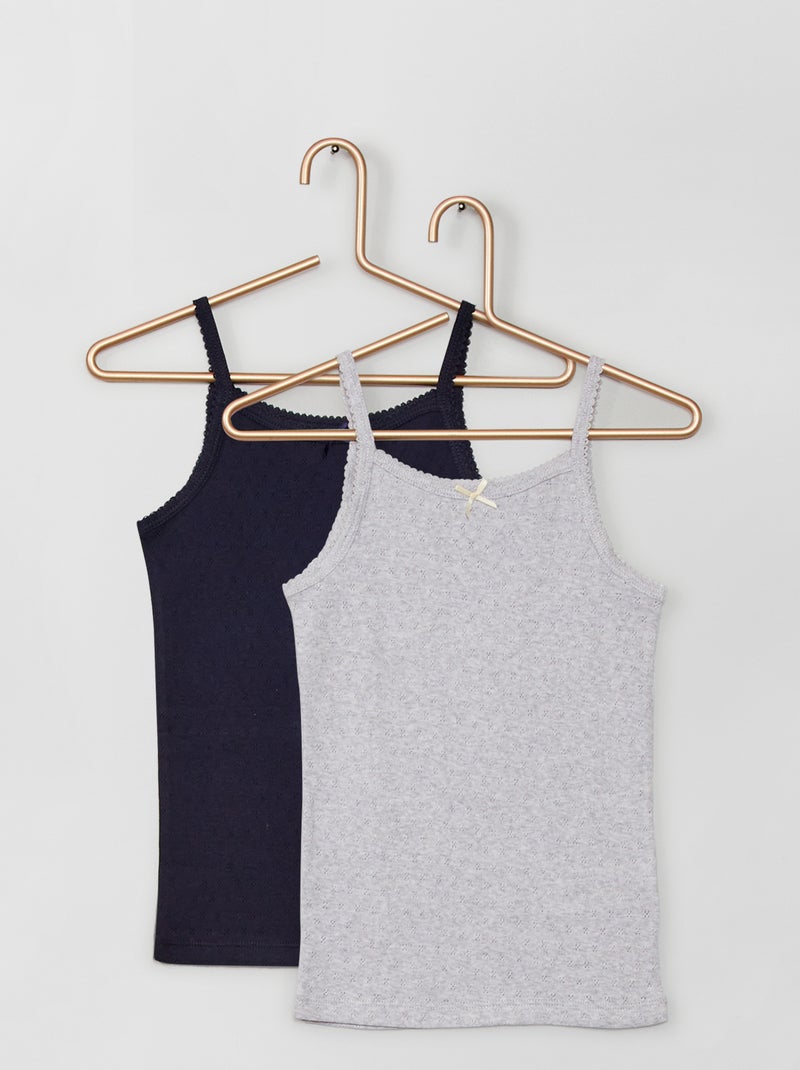 Pack de 2 camisetas de tirantes eco-concepción negro iris - Kiabi