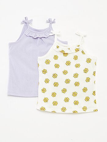 Pack de 2 camisetas de tirantes finos con lazos