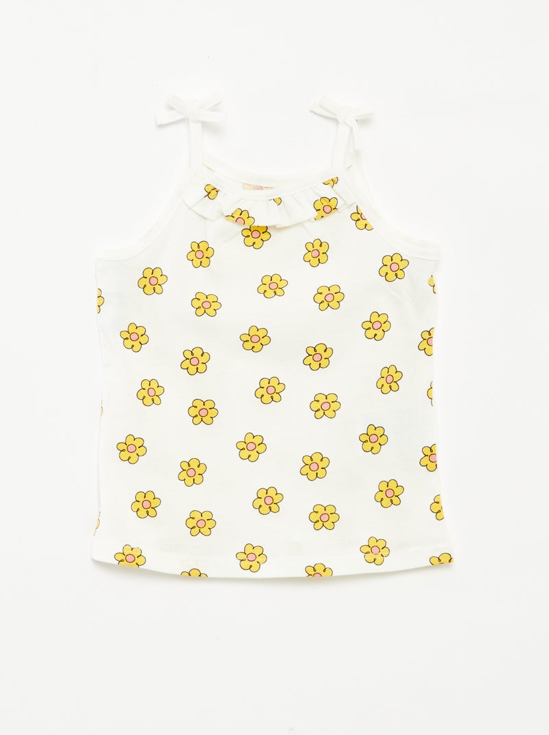 Pack de 2 camisetas de tirantes finos con lazos AMARILLO - Kiabi