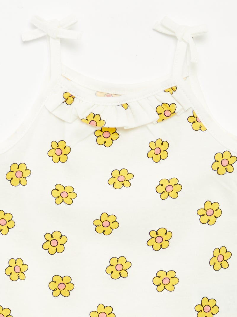 Pack de 2 camisetas de tirantes finos con lazos AMARILLO - Kiabi