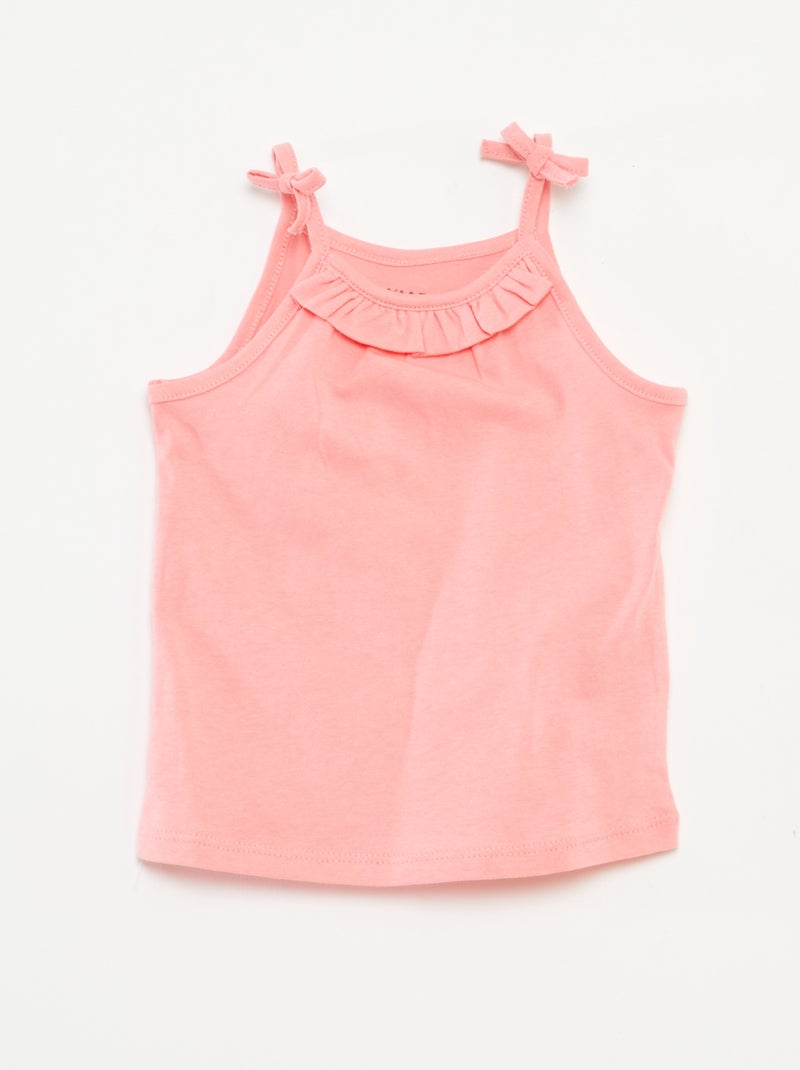 Pack de 2 camisetas de tirantes finos con lazos BLANCO - Kiabi