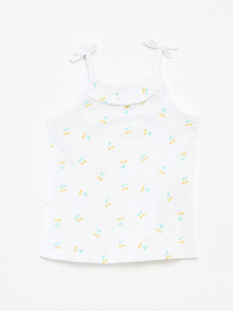 Pack de 2 camisetas de tirantes finos con lazos BLANCO - Kiabi